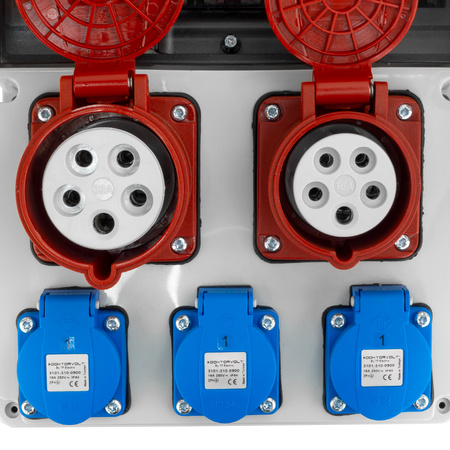 Rozdzielnica budowlana 32A/16A 3x230V JUN-S/FI  Schuko erbetka z zabezpieczeniami Siemens Doktorvolt DV-5558-D