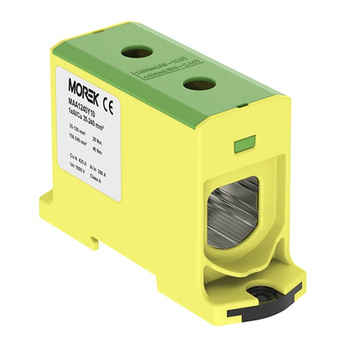 Złączka szynowa 35-240mm2 żółt-ziel 2otwor AL/CU TH35 1P Morek MAA1240Y10