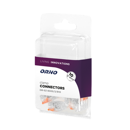 Złączka instalacyjna zaciskowa 2-przewodowa na dowolny przewód 0.2-4mm2 IEC 450V/32A Blister 10 szt. OR-SZ-8005/2/B10