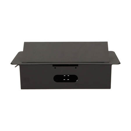 Gniazdo meblowe wpuszczane w blat z płaskim frezowanym rantem. 3x2P+Z. czarne OR-AE-1336/B