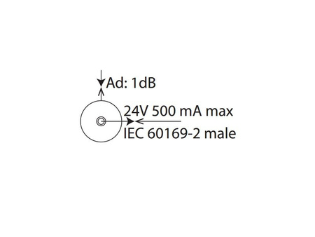 Gniazdo SAT końcowe antenowe 1dB 1M modul czarny bez ramki /U TEM do PD12 1795 / KM16SB-B