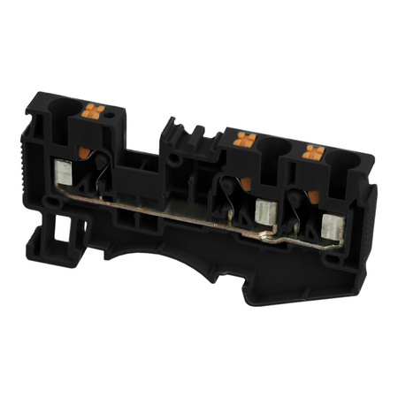 Złączka szynowa 2,5mm2 1P 3-przewodowa zacisk push-in czarna