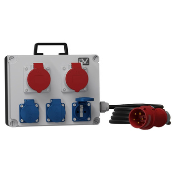 Rozdzielnica budowlana z kablem FRED 2x16A 3x230V gniazda Mennekes Doktorvolt® DV-6787-F