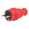 Wtyczka gumowa prosta 16A 230V czerowna Schuko 5092