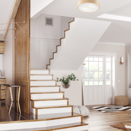 Lampa sufitowa plafon drewniany sosnowy LED 2-punktowy okrągły 38 cm LD-PD-6.2 SOSNA