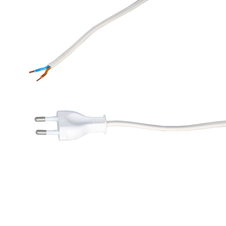 Przewód przyłączeniowy z łącznikiem PWK-11 1,5m 2x0,75 mm² z wtyczką płaską 250V 16A biały W-99706