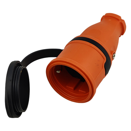 Gniazdo przenośne proste 16A 230V 2P+Z pomarańczowe Schuko 3101-304-2300