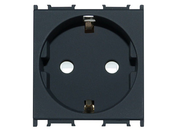 Gniazdo modułowe do puszki podłogowej 2P+Z 16A 230V schuko 2 moduły czarny-mat TEM do PD12 9267 / VM10SB-U