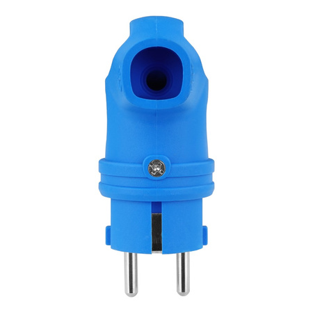 Wtyczka gumowa kątowa 16A 230V niebieska Schuko 3101-302-0900
