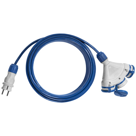 Przedłużacz trójdrożny 25m 250V 16A Schuko 3×2P+Z H07BQ-F 3×1,5 mm² IP44 W-01201