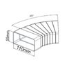 Kolano poziome wielokątne 45° do kanału 110x55mm airRoxy 02-404