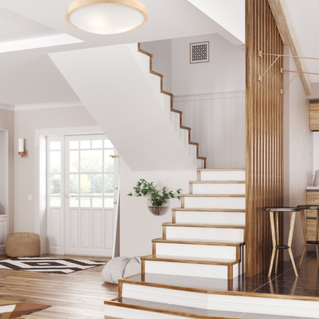 Lampa sufitowa plafon drewniany sosnowy LED 3-punktowy wypukły 47 cm LD-PD-8.3 SOSNA