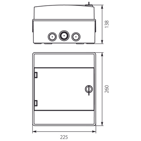 Rozdzielnica hermetyczna natynkowa RH-6/Z Elektro-Plast 1x6 36.4