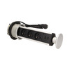 Gniazdo meblowe Ø8cm wysuwane z blatu z ładowarką USB i przewodem 1.8m. 3x2P+Z. 2xUSB OR-AE-1357