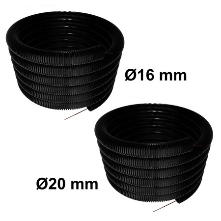 Rura karbowana z pilotem peszel 16mm czarna 750N 100m FEPCT16