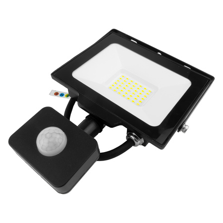 Naświetlacz LED 30W z czujnikiem ruchu czarny IP65 oświetlenie zewnętrzne 3000lm GT-GCR30W-64