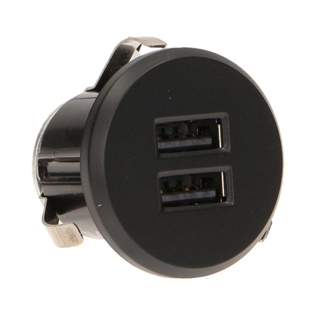 Ładowarka 2xUSB wpuszczana w blat. czarna OR-AE-1368/B
