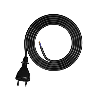 Przewód przyłączeniowy 1,5m z wtyczką prostą TYP E 230V 16A 2×1 mm² H05BQ-F PP-21 czarny W-98573