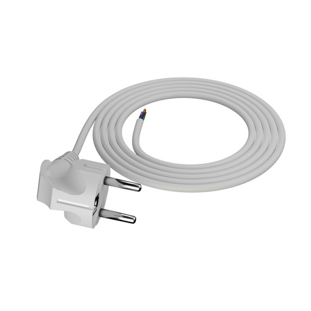 Przewód przyłączeniowy 1,5m z wtyczką kątową Uni-Schuko 250V 16A 3x1 mm² OMY PP-50 biały W-97165