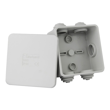 Puszka odgałęźna z dławikami IP44 80x80x40 M-L 003
