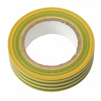 Taśma izolacyjna PVC 15mmx10m żółto-zielona Bemko E30-PVC1510YG