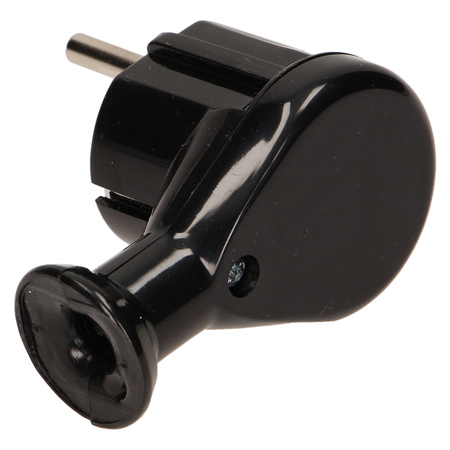 Wtyczka kątowa 2P+Z Schuko. czarna WT-50/CZARNY