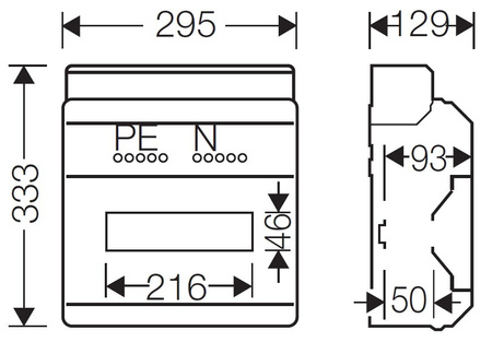 Rozdzielnica modułowa hermetyczna 1x12 natynkowa IP54 Hensel KV1512 Zacisk Pe/N