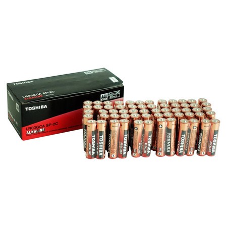 60 x baterie alkaliczne AAA LR03 1,5V R3 TOSHIBA T00159944
