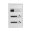 Rozdzielnica modułowa natynkowa 3x12 zabezpieczona 14xMCB 2xRCCB VDE ogranicznik przepięć Saltek okablowana skrzynka elektryczna Hager 515x305x96,5mm zaciski rozgałęźne L1, L2, L3, N, PE Doktorvolt DV-6340-NT
