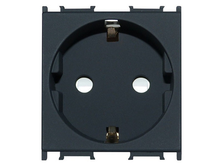 Gniazdo modułowe do puszki podłogowej 2P+Z 16A 230V schuko 2 moduły czarny-mat TEM do PD12 9267 / VM10SB-U