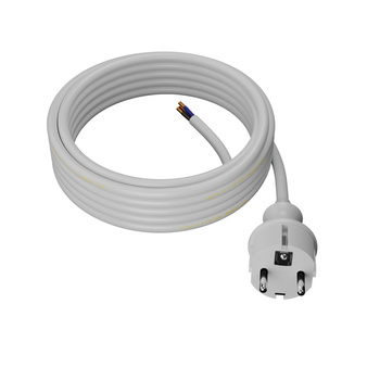 Przewód przyłączeniowy 5m z wtyczką prostą 250V 16A 3x1,5 mm² IP44 H05VV-F PP-40H biały W-98387