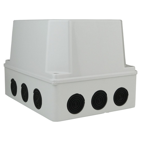 Puszka natynkowa z dławikami wym/wew 240x190x170 mm 12membran z wysoką pokrywą IP66 M-L 010.PG.CA.G