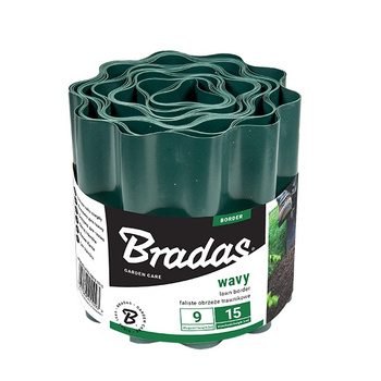 Obrzeże faliste trawnikowe palisada 9m/20cm zielone Bradas OBFG 0920