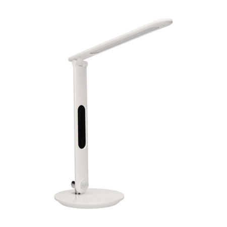 CRYSTAL LED 6.5W. Lampka biurkowa z budzikiem. czujnikiem ruchu i ładowarką USB. 500lm. 4000K. biała OR-LB-1522