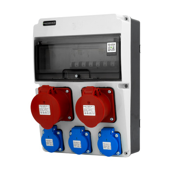 Rozdzielnica budowlana 32A/16A 3x230V JUN-S Schuko erbetka z zabezpieczeniami Siemens Doktorvolt DV-5565-D