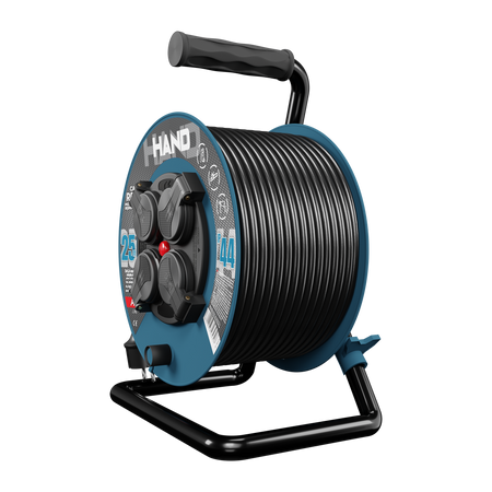 Przedłużacz bębnowy HAND PRO 25m 4x Gniazda 230V IP44 H05RN-F 3x1,5 mm² W-96305