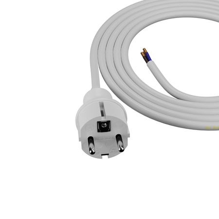 Przewód przyłączeniowy 2m z wtyczką prostą 250V 16A 3x1,5 mm² IP44 H05VV-F PP-40H biały W-98381