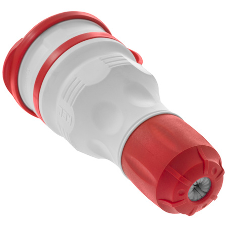 Gniazdo przenośne rozbieralne 230V Schuko IP44 z klapką szaro-czerwone W-01147