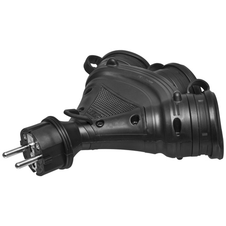 Rozgałęźnik przenośny czarny R-X3/44S IP44 3×2P+Z 16A 250V Schuko W-01162