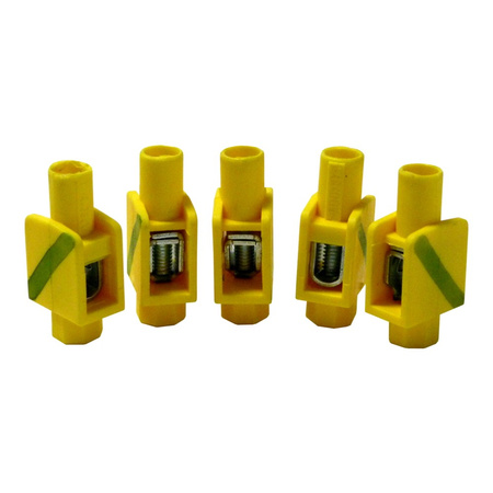 5 sztuk Zacisk pojedynczy 1x1-4mm2 400V żółto-zielony do puszek przewodów ViPlast 091-07
