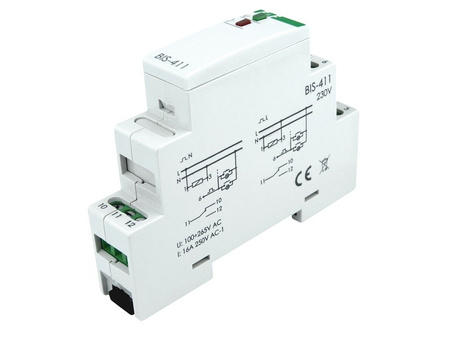 16A Przekaźnik bistabilny impulsowy włącz-wyłącz na szynę F&F BIS-411 230V