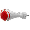 Rozgałęźnik przenośny szaro-czerwony R-X3/44S IP44 3×2P+Z 16A 250V Schuko W-01159