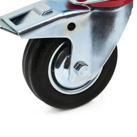 Koło obrotowe skrętne stalowe/gumowe z hamulcem 100/125/160 lub 200 mm G71520