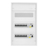 Rozdzielnica modułowa natynkowa 3x12 zabezpieczona 14xMCB 2xRCCB VDE ogranicznik okablowana skrzynka elektryczna Hager 515x305x96,5mm zaciski rozgałęźne L1, L2, L3, N, PE Doktorvolt DV-6333-NT