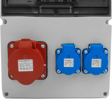 Rozdzielnica budowlana CEE 16A 400V 2x230V Schuko z zabezpieczeniami VDE SIEMENS DV-5534-D