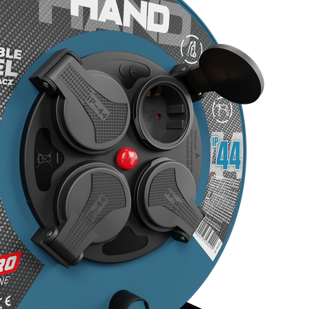 Przedłużacz bębnowy HAND PRO 20m 4x Gniazda 230V IP44 H05RN-F 3x1,5 mm² W-96304