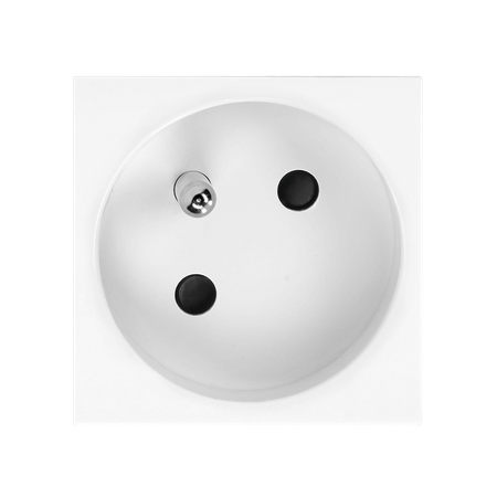 NOEN FR. gniazdo modułowe 45x45mm kątowe - 45° 1x2P+Z. typ E French. 16A 250V. białe OR-GM-9010/W/FR45