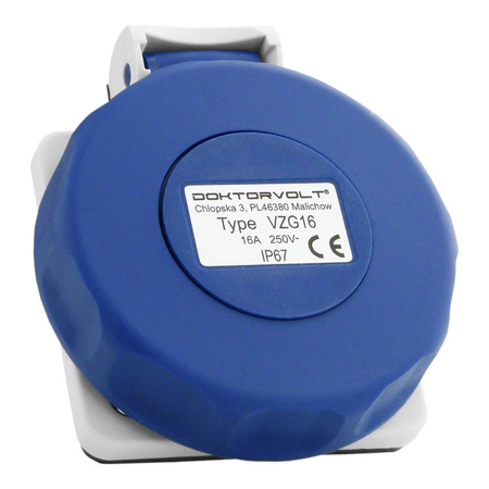 Gniazdo tablicowe 230V 16A IP67 system francuski Doktorvolt VZG 16 DV