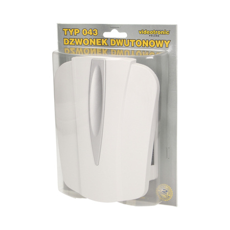Dzwonek elektromechaniczny dwutonowy 8V. biały OR-DP-VD-141/W/8V