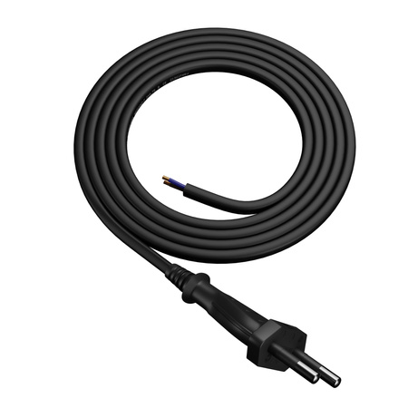 Przewód przyłączeniowy 1m z wtyczką płaską 2×0,75 mm² OMY P czarny W-98464